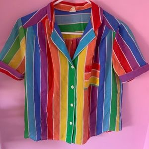 60s Vintage Rainbow Button Down